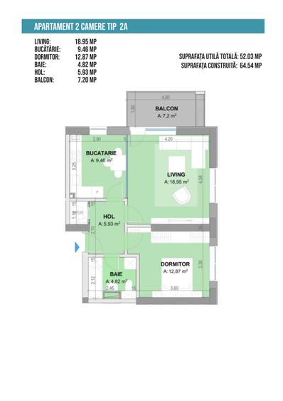 Apartament 2 camere Tip A Plaza Residence Faza 6 - 3