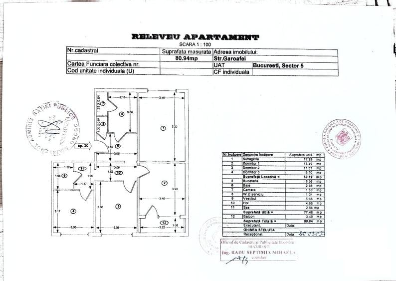 Apartament cu 4 camere decomandat în Rahova