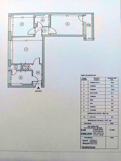 Apartament cu 3 camere semidecomandat în Vatra Luminoasă