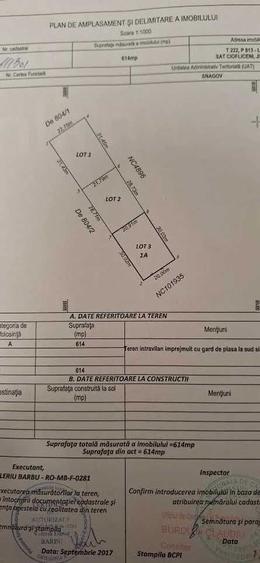 Teren de 614 mp, în Ciofliceni