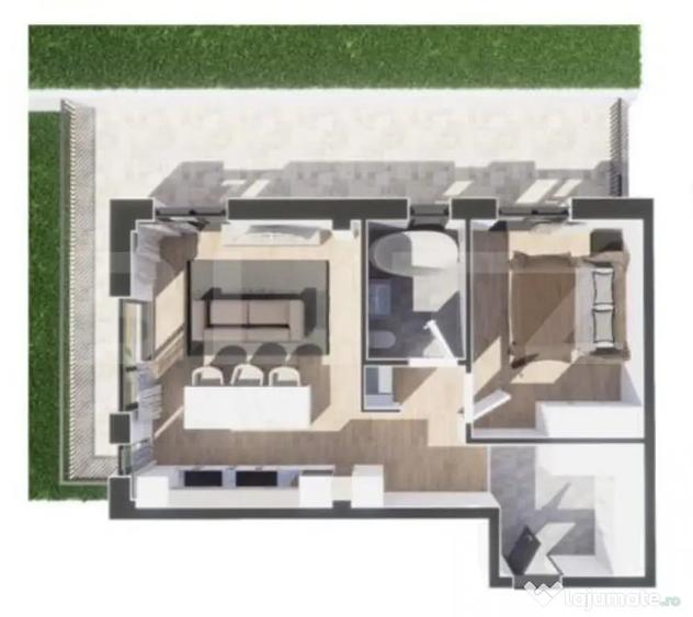 Apartament cu 2 camere semidecomandat în Baciu