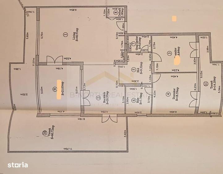 Apartament cu 4 camere în Ostratu