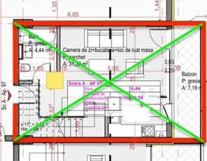 Penthouse cu 2 camere semidecomandat în Gheorgheni