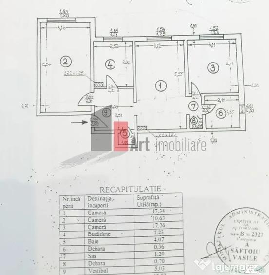 Apartament cu 3 camere semidecomandat în Rahova