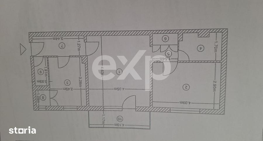 Apartament cu 2 camere semidecomandat în Prundu