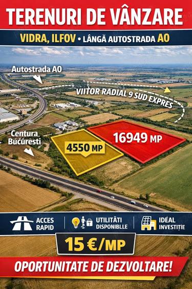 Terenuri de vanzare oportunitate investi?ie Vidra, Ilfov (langa A0) viitor Radial 9 Sud Expres - 6