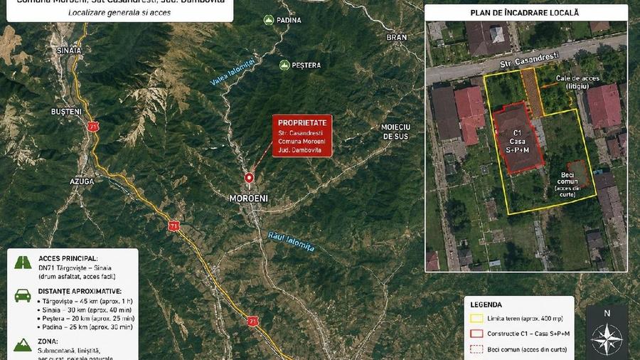 Casă individuală cu 4 camere cu Teren 400 Mp în Moroeni