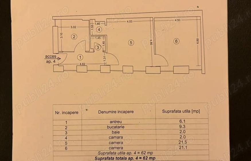 Apartament cu 2 camere semidecomandat în Centrul Istoric