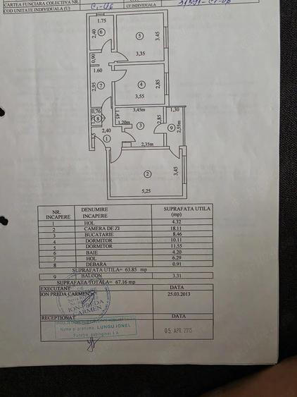 Apartament cu 3 camere decomandat în E3