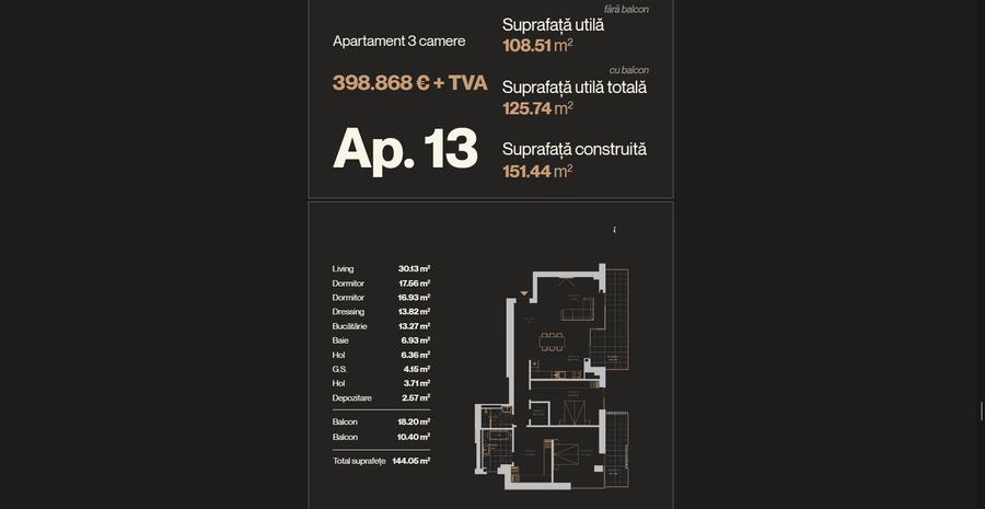Apartament cu 3 camere semidecomandat în Băneasa
