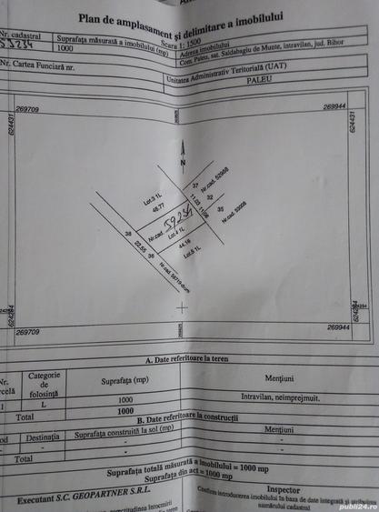 Teren de 1000 mp, în Săldăbagiu de Munte