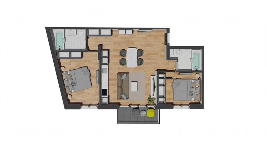 Apartament cu 2 camere în Florești