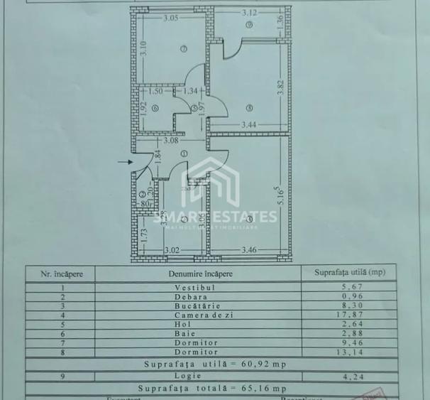 Apartament cu 3 camere decomandat, mobilat în Drumul Taberei