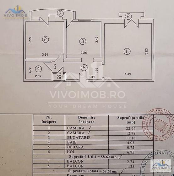 Apartament cu 2 camere decomandat în Unirii