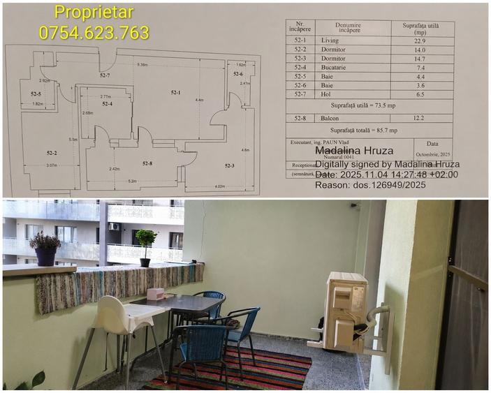 Apartament cu 3 camere semidecomandat în Titan