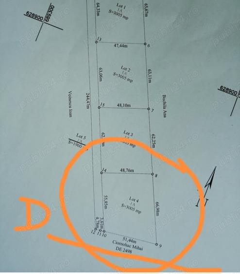 Teren de 3000 mp, în Valea Ursului