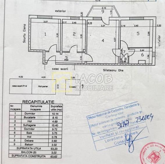 Apartament cu 3 camere semidecomandat în Central