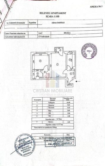 Apartament cu 2 camere în Viziru 3