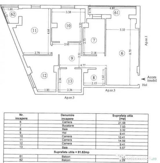 Apartament cu 4 camere decomandat în Palazu Mare