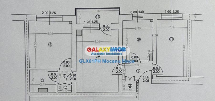 Apartament cu 3 camere semidecomandat în Nord