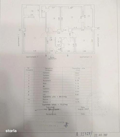 Apartament cu 3 camere decomandat în Anda