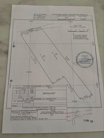 Teren de 2307 mp, în Exterior Vest