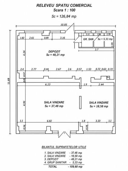 Spațiu comercial, de 110 mp, în Soarelui