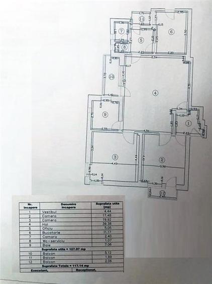 Apartament cu 3 camere semidecomandat în Libertății