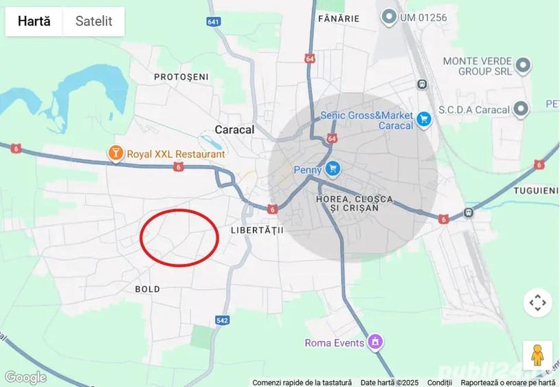 Teren de 1000 mp, în Central
