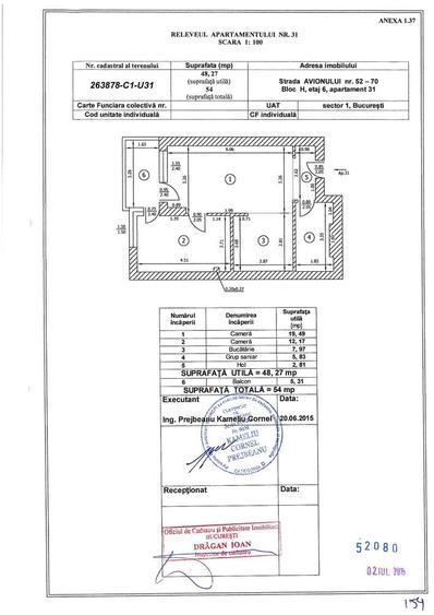 Apartament cu 2 camere nedecomandat în Aviației