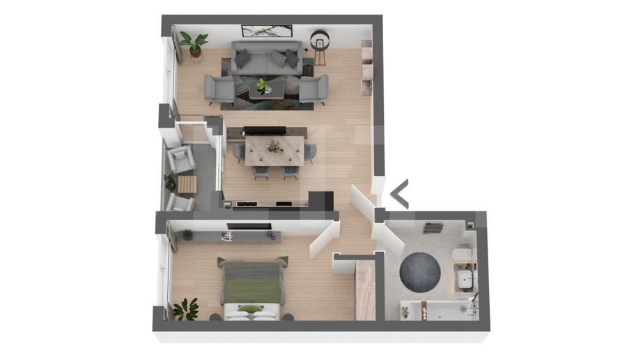 Apartament cu 2 camere semidecomandat în Apahida