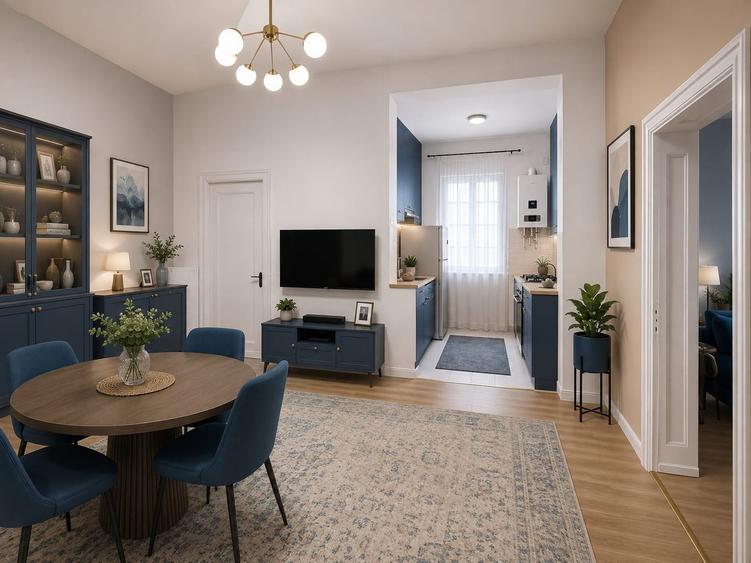 Apartament cu 2 camere circular, mobilat în Ultracentral