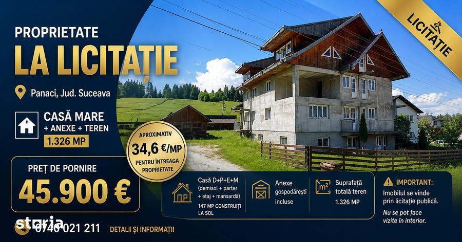 Casă cu 6 camere cu Teren 1326 Mp în Panaci