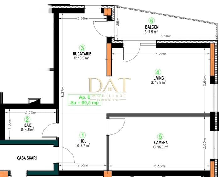 Apartament cu 2 camere în Iris