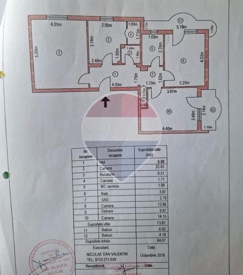 Apartament cu 3 camere decomandat în Viilor
