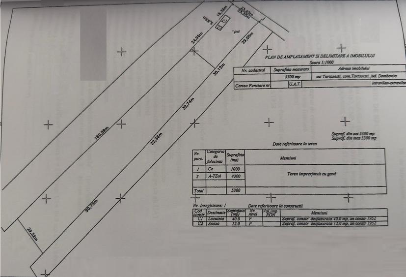 Teren Construcții intravilan de 5300 mp, în Tărtășești