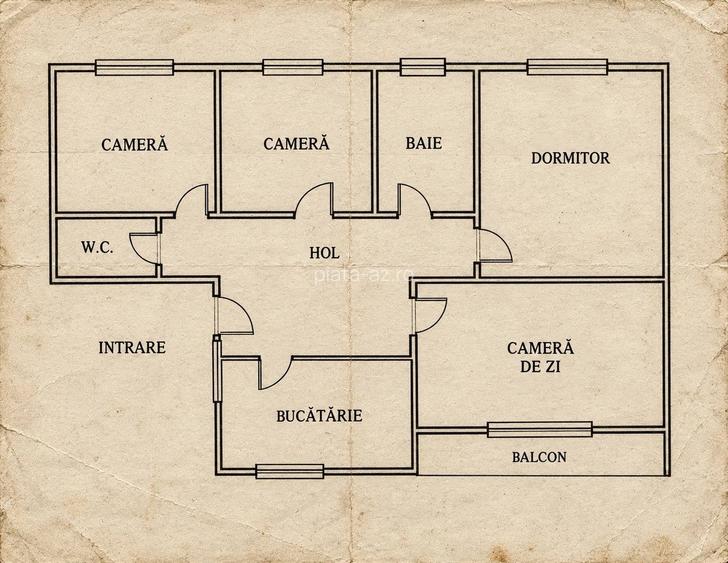 Apartament cu 4 camere decomandate, 84mp, etaj intermediar, finisat, mobilat si utilat, cu 2 bai cu