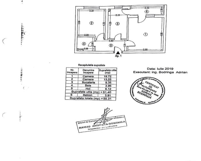 Apartament cu 2 camere decomandat în Lujerului