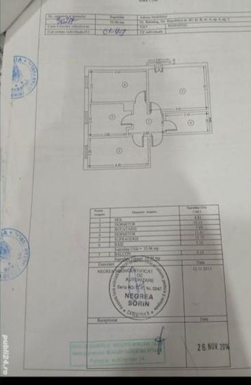 Apartament cu 3 camere decomandat în Central
