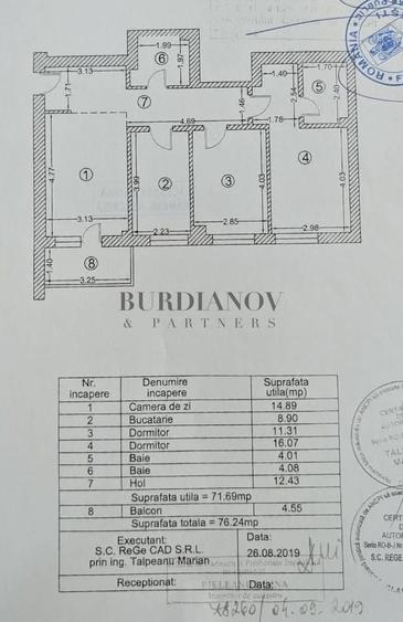 Apartament cu 3 camere în Theodor Pallady