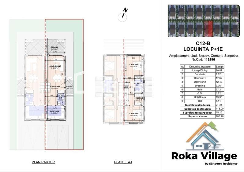 Duplex / 3 camere / Sânpetru / Terasă - 3