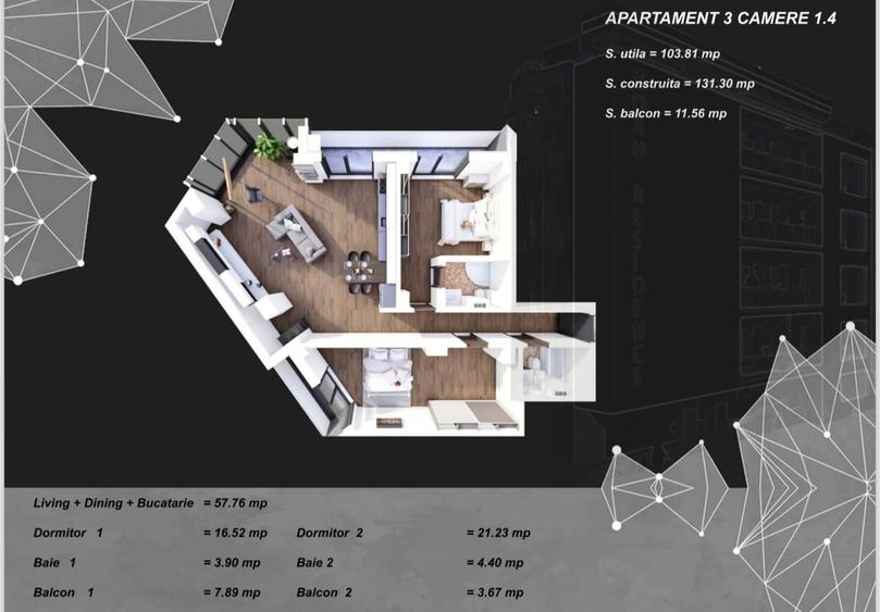 Tomis Plus apartament 3 camere nou incalzire pardoseala lift - 13