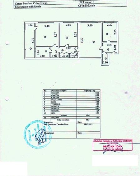 Apartament cu 3 camere semidecomandat în Titan