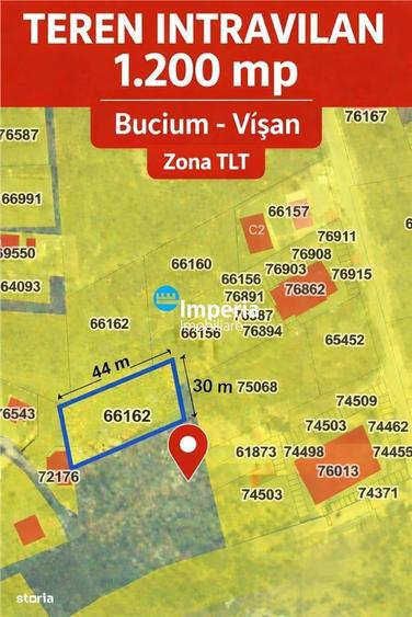 Teren intravilan 1.200 mp Bucium Visan, aproape de strada principala - 1