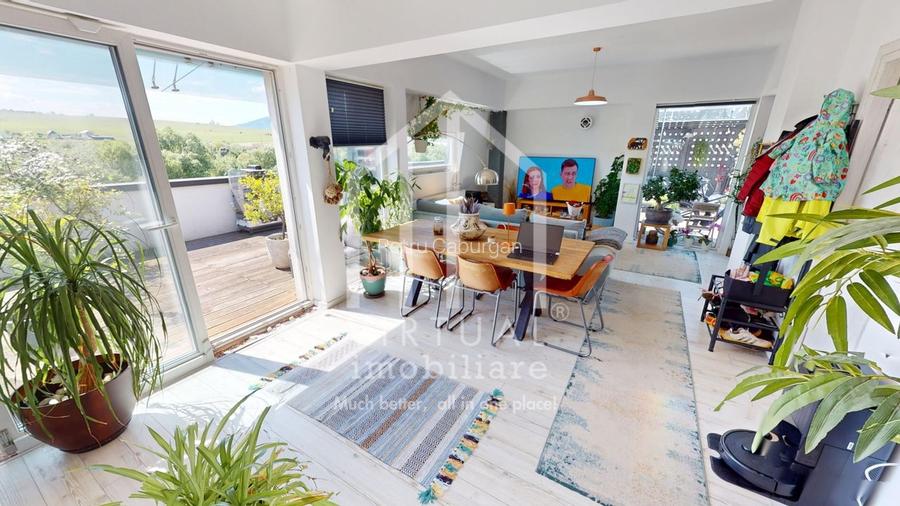 Penthouse cu 3 camere, 89mp utili si terasa 118mp, mobilat, Cisnadie
