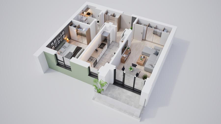 Apartament 2 camere, cartier privat cu zone verzi si parc propriu - 8