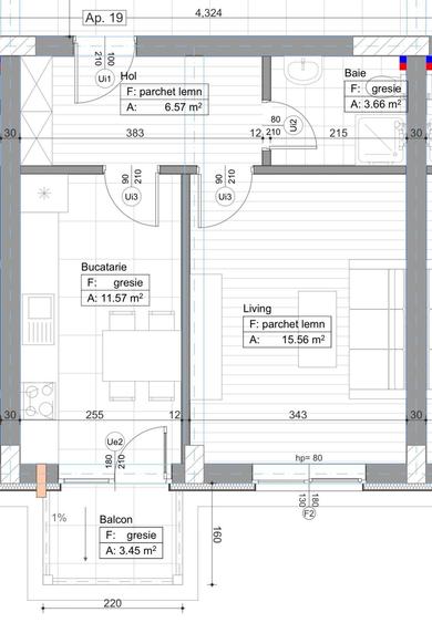 Apartament selimbar etajul 1 - 1