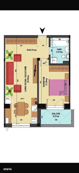 Apartament cu 2 camere semidecomandat în Apărătorii Patriei