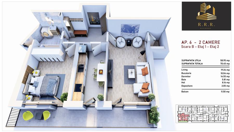 Apartament 2 camere70 m.p , predare 12/2025, bloc nou Sos giurgiului - 1