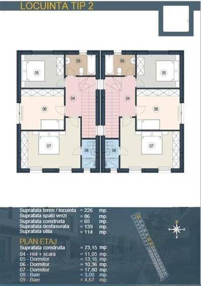 Vila tip duplex P+1E cu 4 camere proiect finalizat Tunari comision 0% - 10